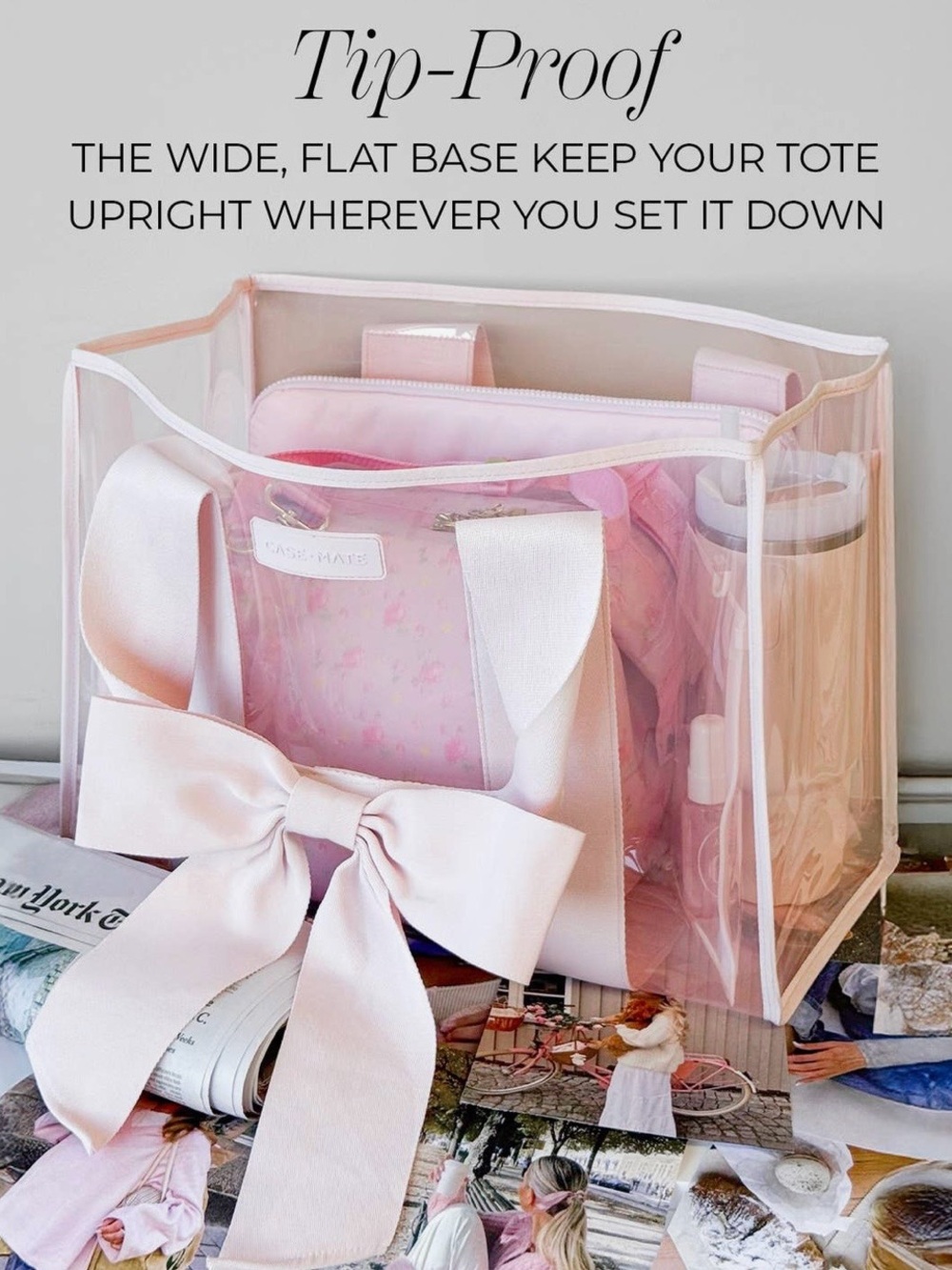 Case-mate Ballerina Pink Tote Bag with Bow - Picture 2 of 11